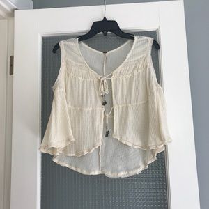 Free People creamy gauzy vest
